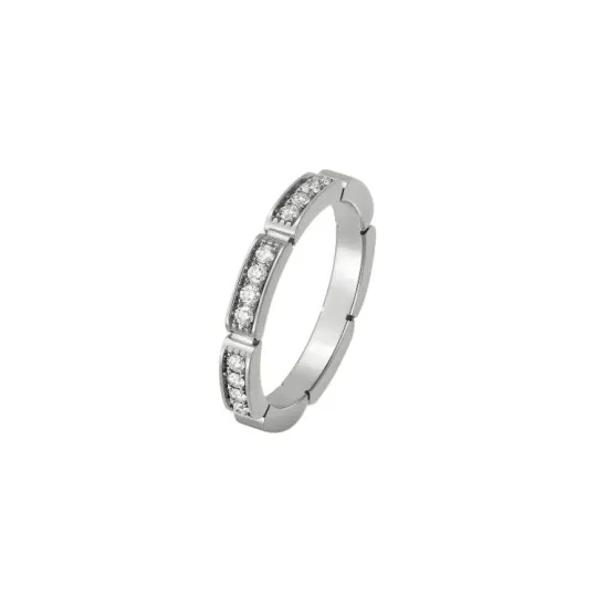 Cartier 2010s 18K White Gold Panthère Diamond Ring