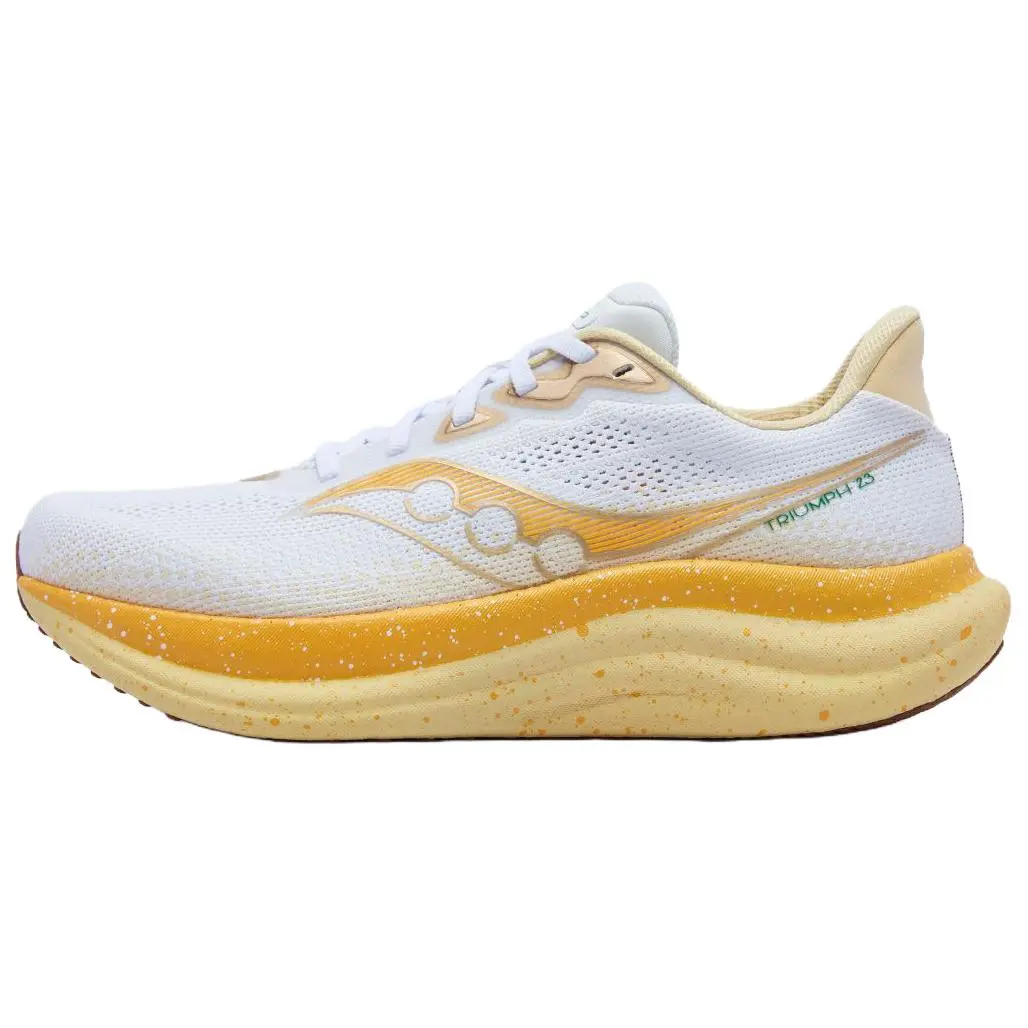 Saucony Triumph Victory 23 Training City Commuting Running Shoes Unisex White Yellow