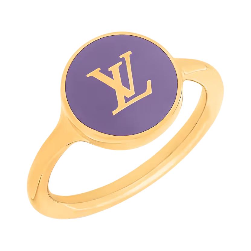 Женское кольцо Louis Vuitton (золотисто-фиолетовое)