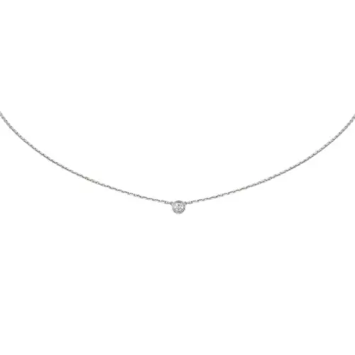 CARTIER D'Amour Collection 18K Gold Diamond Necklaces Unisex White Gold