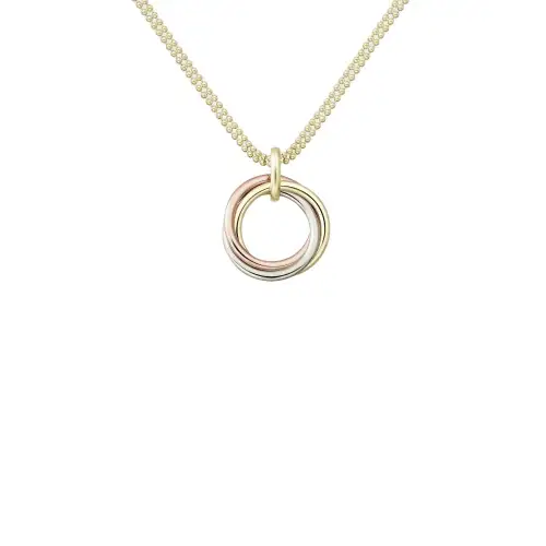 CARTIER Trinity Series Diamond Necklaces Unisex Multicolor