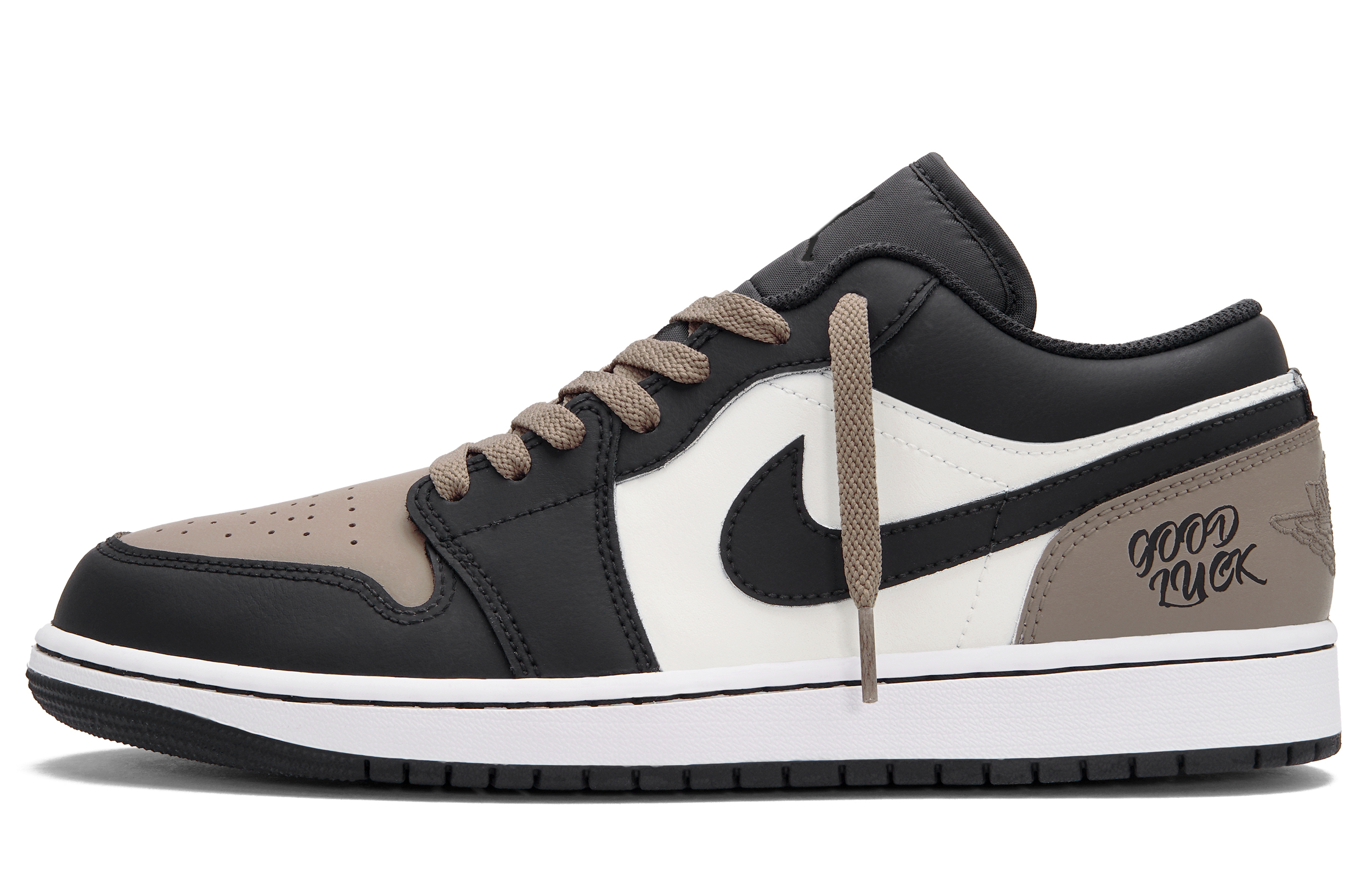 Jordan Air Jordan 1 Mocha Jack Low top Vintage Basketball Shoes Unisex Black Brown