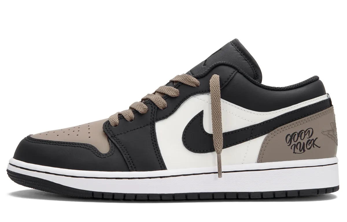 Jordan Air Jordan 1 Mocha Jack Low top Vintage Basketball Shoes Unisex Black Brown