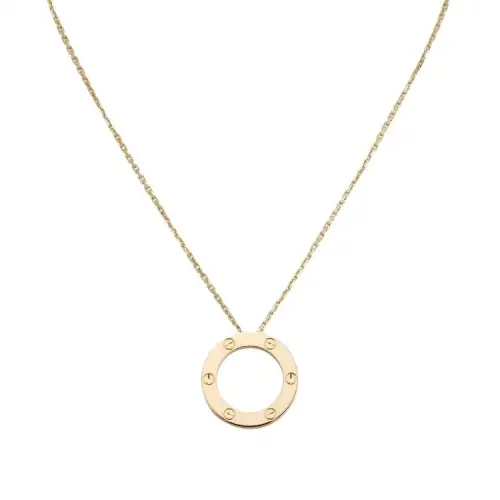 Cartier 10s 18K Yellow Gold Diamond Circle Necklace