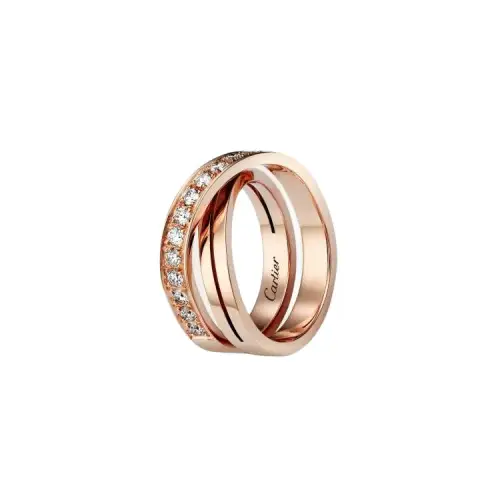 CARTIER Etincelle De Cartier Collection 18K Gold Diamond Rings Unisex Rose Gold