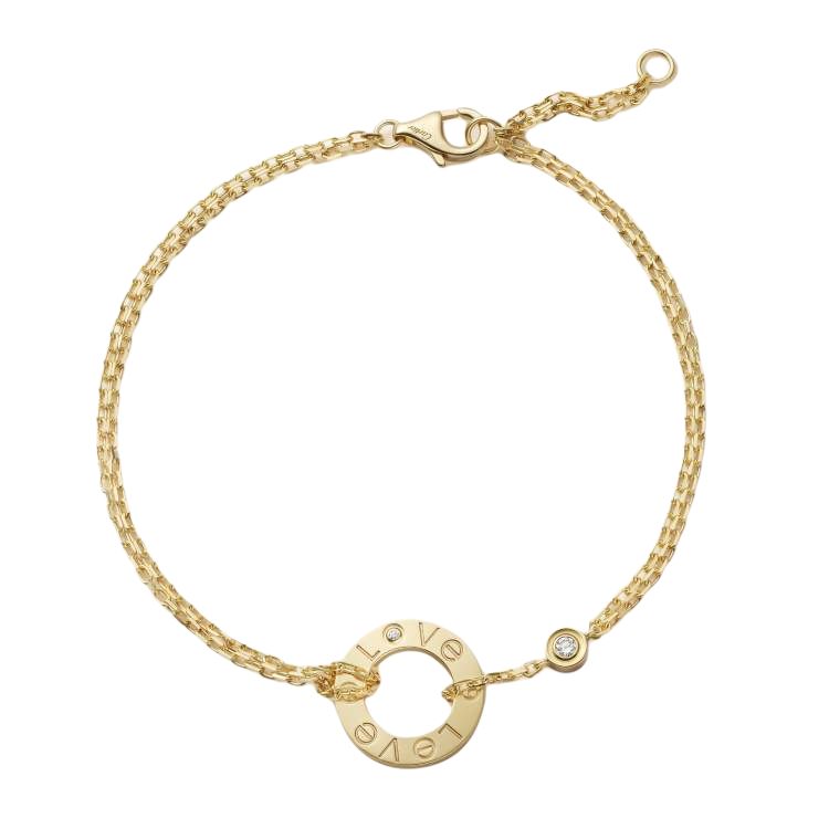 Cartier 18K Yellow Gold Love Circle Diamond Bracelet
