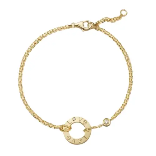 Cartier 18K Yellow Gold Love Circle Diamond Bracelet