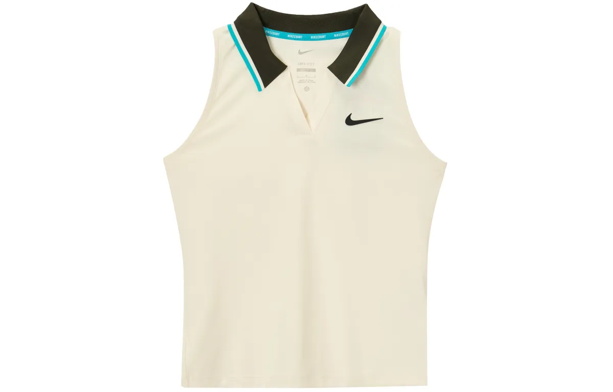 Nike Court SlamDri Fit Tank Top Women's Light Ivory White/Cactus Green/Black