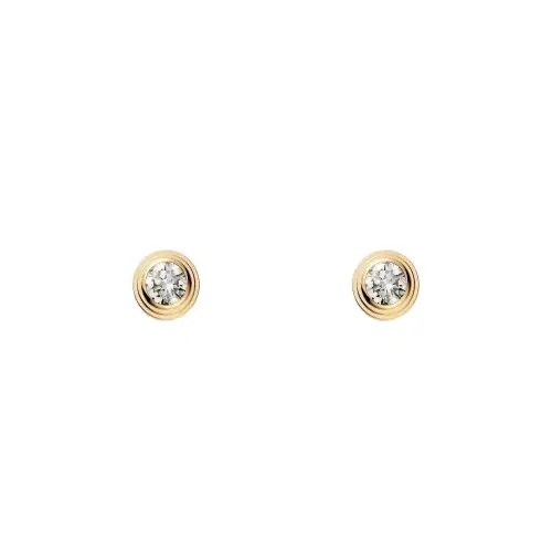 CARTIER D'Amour Collection 18K Gold Stud Earrings Unisex Gold