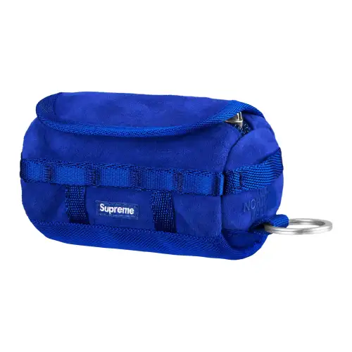 Supreme The North Face Collaboration Suede Fabric Luggage Bag Keychain Bag Accessory Unisex Blue