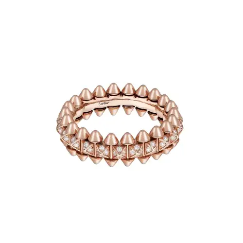 CARTIER CLASH DE CARTIER 18K Gold Diamond Rings Unisex Rose Gold