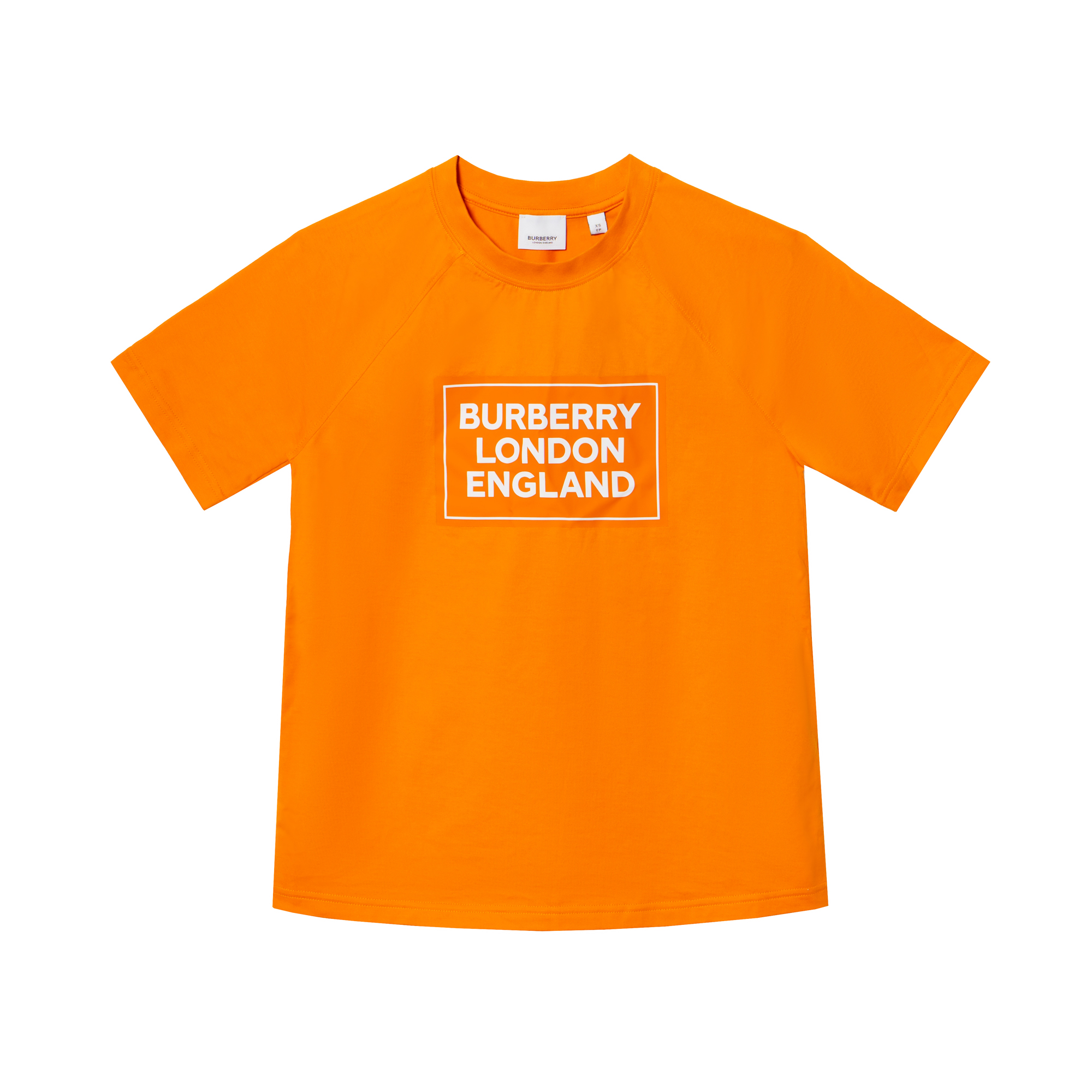 Женская футболка Burberry Logo Cotton (оранжевая)