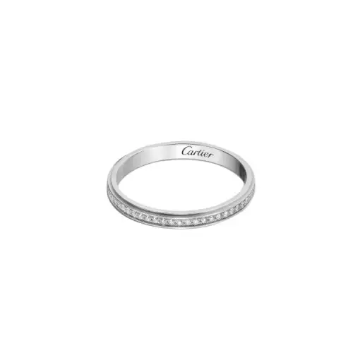 CARTIER D'Amour Platinum Diamond Rings Unisex