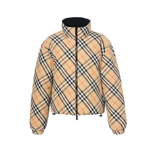 Burberry Checked Zip Up Reversible Down Jacket