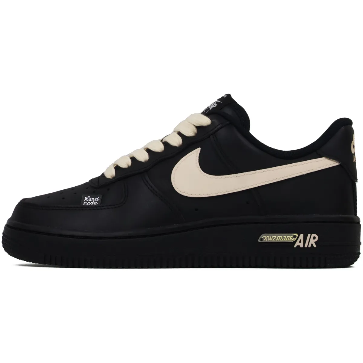 Nike Air Force 1 Abrasion Resistant Abrasion Resistant Low top Skateboard Shoes Unisex Black Rice White