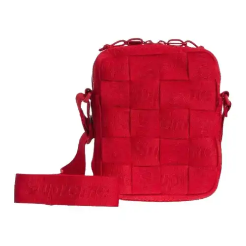 Supreme All Over Print Jacquard Crossbody Bag, Shoulder Bag Unisex Red