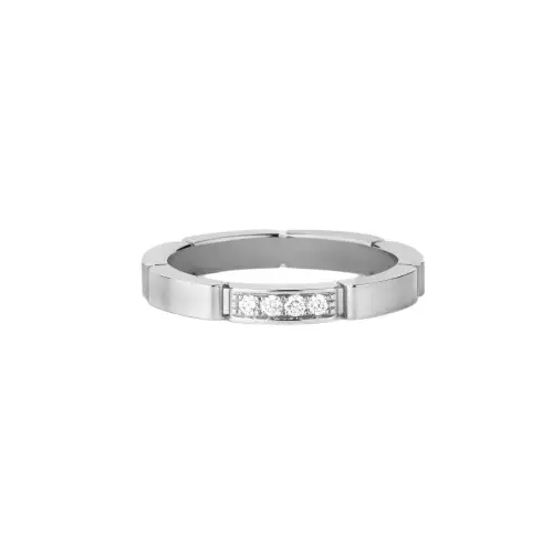CARTIER Maillon Panthere Collection 18K Gold Diamond Rings Unisex White Gold