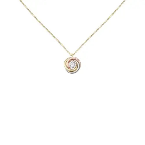 Cartier 2010s 18K Gold Trinity Diamond Necklace