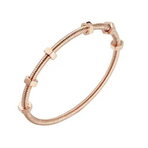 CARTIER ÉCrou De Cartier 18K Gold Bangles Unisex Rose Gold