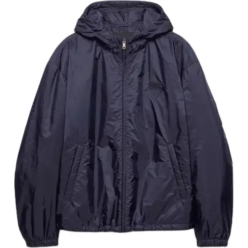 Prada triangle-logo hooded jacket