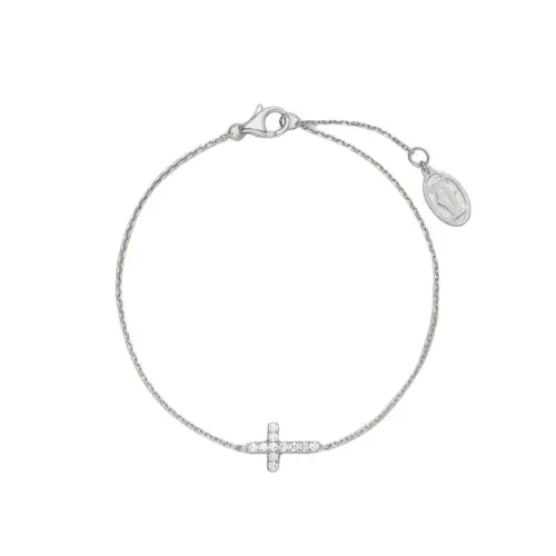 CARTIER Symbol Diamond 18K White Gold Bracelets Unisex Silver