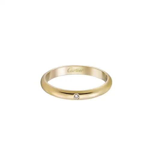 Cartier, creative design diamond golden ring for men and women, simple and elegant design, 750 sample gold, for beloved
