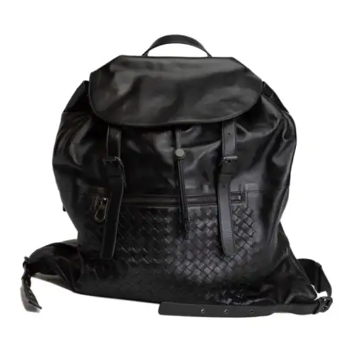 Bottega Veneta Leather Backpack Men's Black