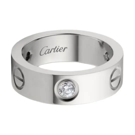 【Pre-Owned】pre-owned 18kt white gold Love diamond ring