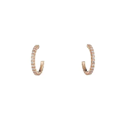 CARTIER Etincelle De Cartier Collection 18K Gold Diamond Earrings Unisex Rose Gold