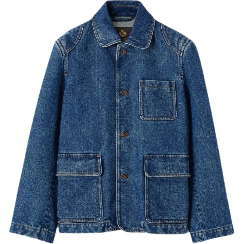 Loro Piana SS26 Spring and Summer Series Round Collar Button Patch Pocket Long Sleeve Denim Jacket Women's