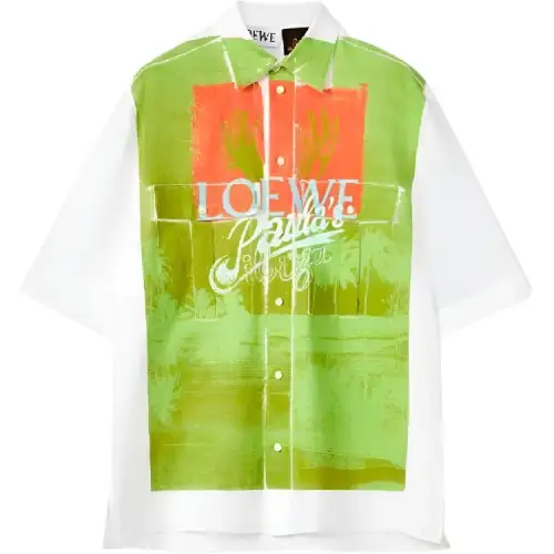 LOEWE Shirts Men's White Lapel Moderate