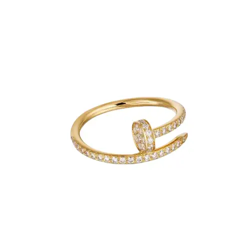 CARTIER JUSTE UN CLOU 18K Gold Diamond Rings Unisex Gold