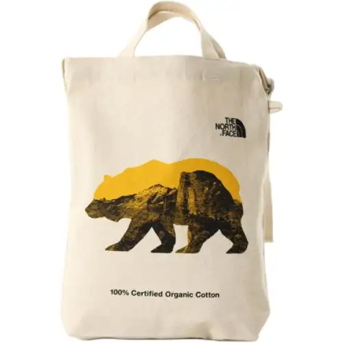 THE NORTH FACE 5.7L One Shoulder Handbag Outdoor Bag Organic Cotton Natural Patch Bear Print Unisex
