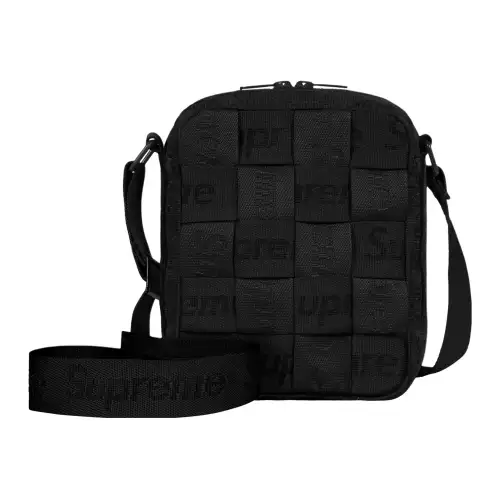 Supreme Jacquard Shoulder Bag, Crossbody Bag Unisex Black