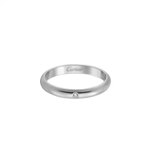 Cartier, creative design platinum diamond ring for men and women, simple and elegant design, for beloved