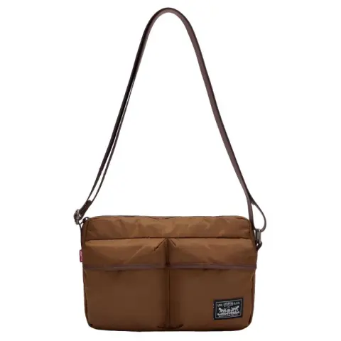 Levi's Adjustable Strap Nylon Camera Bag Crossbody Bag Men's Brown