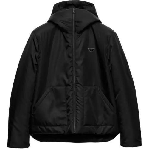 Prada hooded patch-pocket jacket