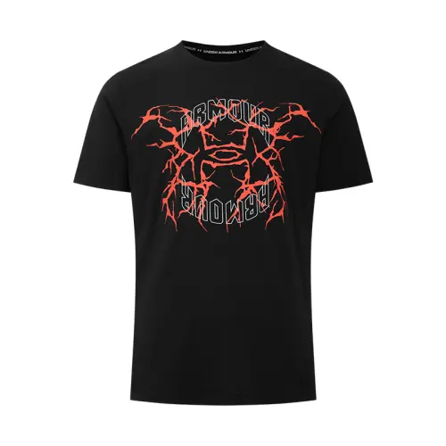 Under Armour Thunder Logo T Shirt Men's Black/Warrior Red/Reflective