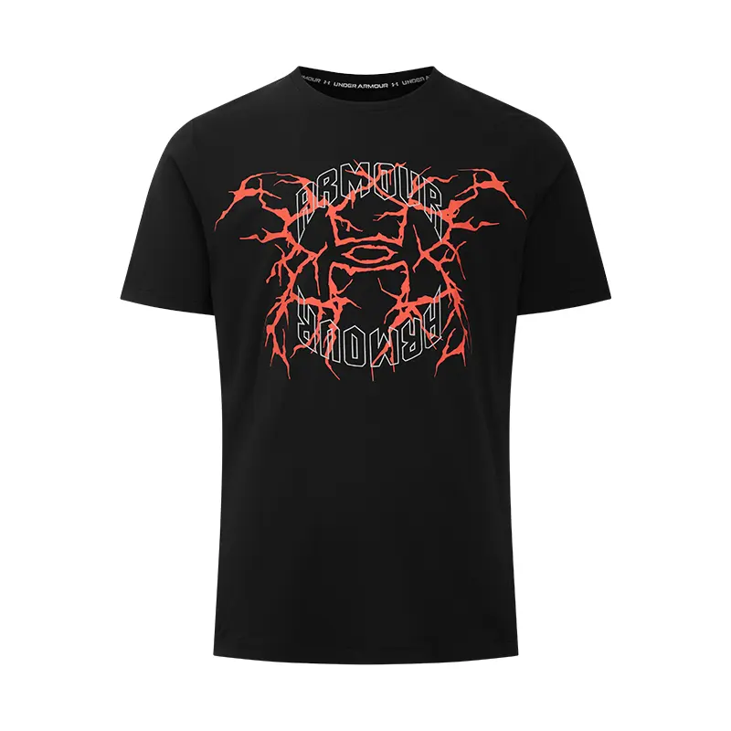Under Armour Thunder Logo T Shirt Men's Black/Warrior Red/Reflective