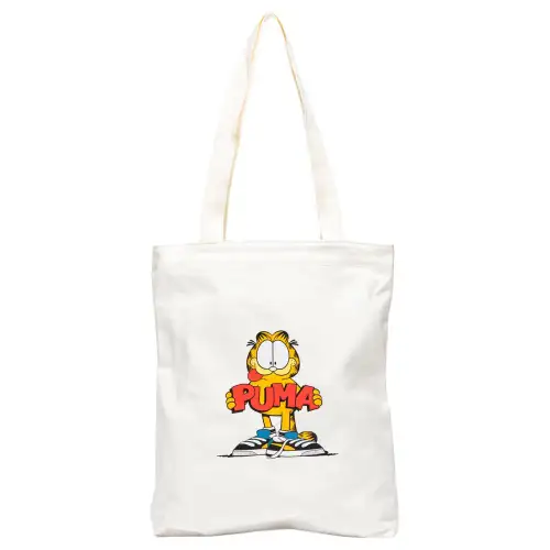 PUMA GARFIELD SHOPPER Canvas Handbag, Shoulder Bag Unisex White