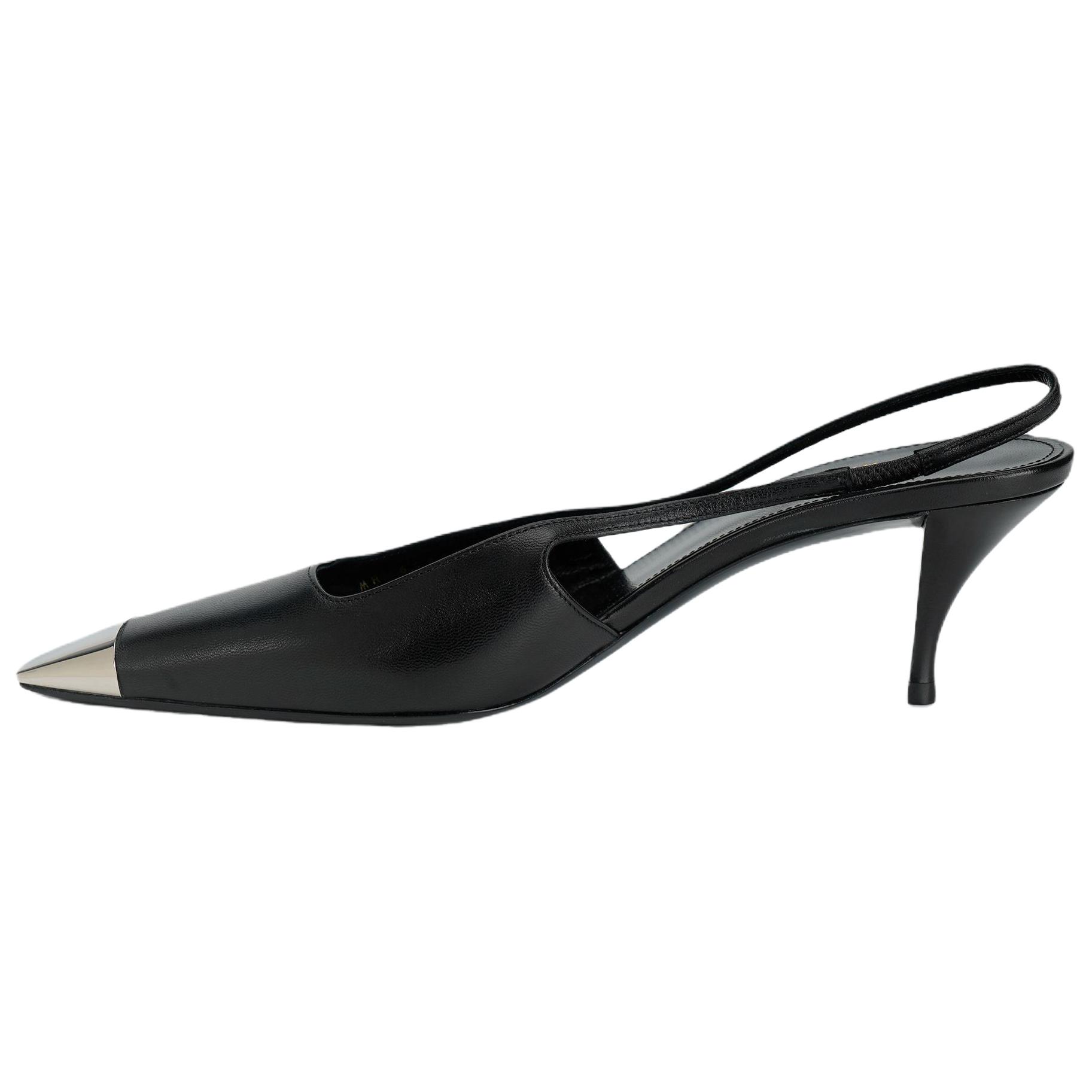 SAINT LAURENT Blade Leather Cone Heel High Heels 6CM Women's Black