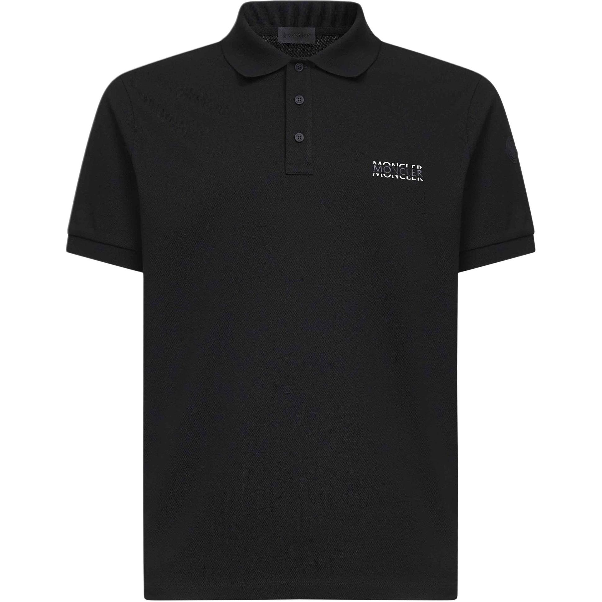 Мужская футболка-поло Moncler Moncler SS26 LogoPolo (черная)