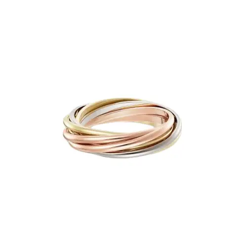 CARTIER Trinity Series 18K Gold Rings Unisex Multicolor