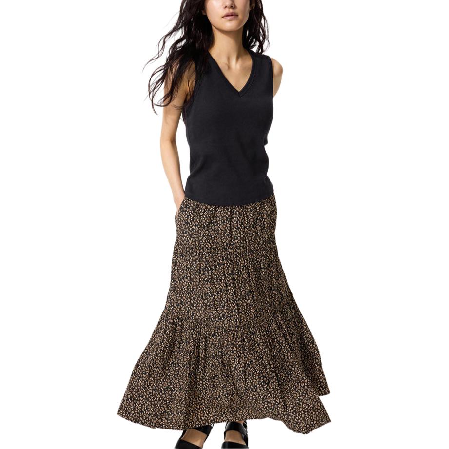 Женская юбка UNIQLO Floral Skirt (разноцветная)