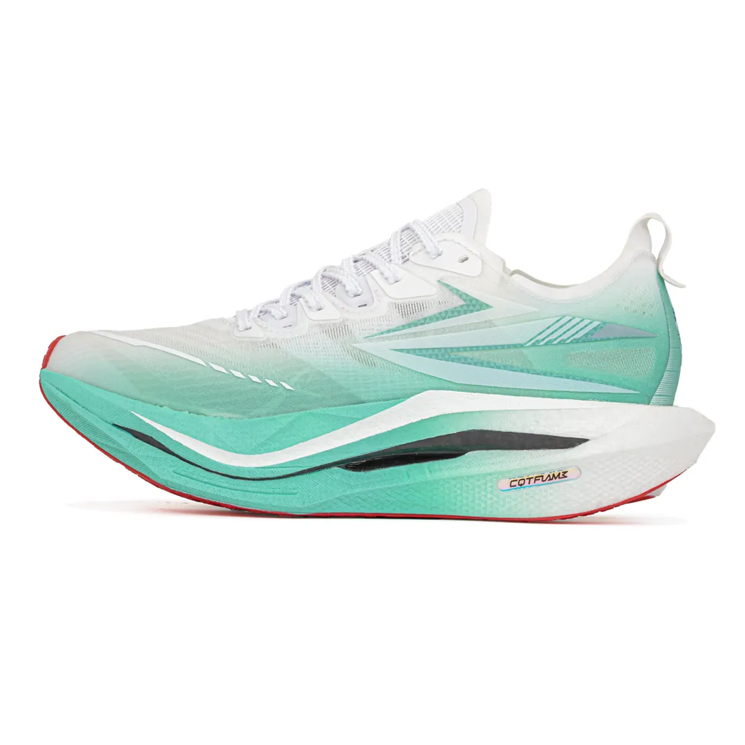 361° Flame 5 Low top Carbon Plate Marathon Training Long Distance Running Shoes Unisex White Green