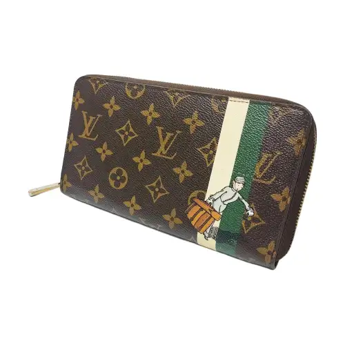 LOUIS VUITTON Coated Canvas With Artificial Leather Wallet Women's Brown