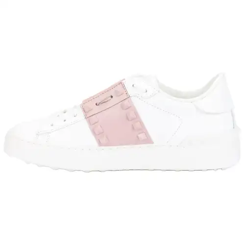 Valentino ROCKSTUD UNTITLED GARAVANI Low top Stylish Skateboarding Shoes Women's White Pink