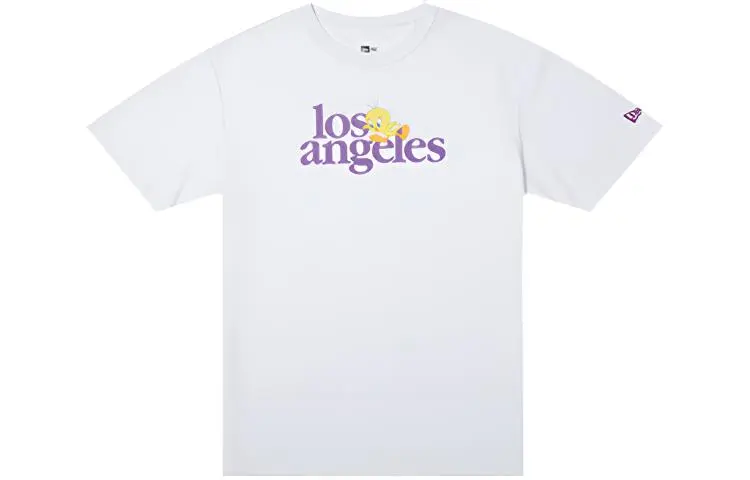 New Era T-Shirts Unisex White Crew Neck Moderate Straight Fit