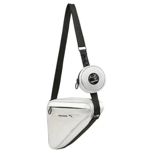PUMA × PRONOUNCE Collaboration Portable Fabric Shoulder Bag, Crossbody Bag Unisex Silver