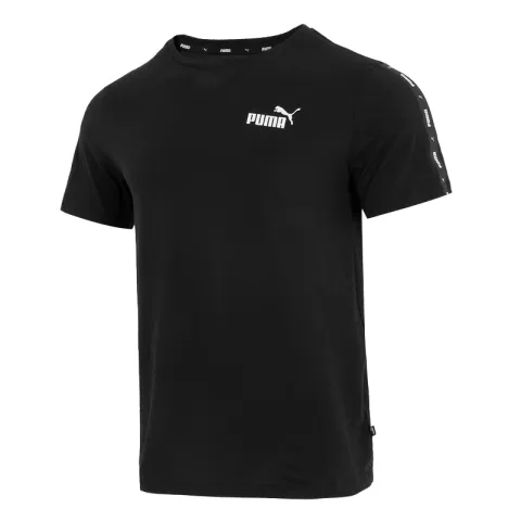 PUMA T-Shirts Men's Black Crew Neck Moderate